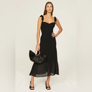 Reformation Nikita Midi Dress 6 Black